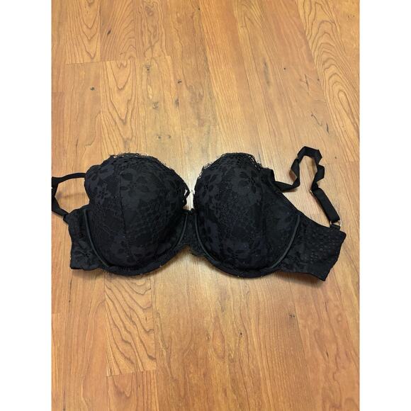 Victoria's Secret Bra Dream Angels Lined Demi Size 34DDD Black Lace - Picture 1 of 3